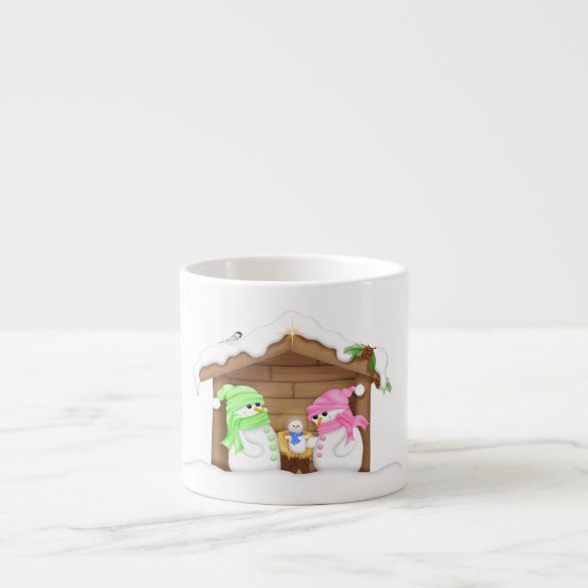 Söt julstövel krubba espressomugg (Framsidan)