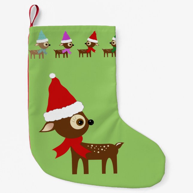 Söt julstrumpa med renar (Framsidan)