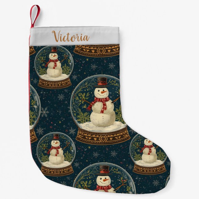 Söt julstrumpa med snöman (Framsidan)