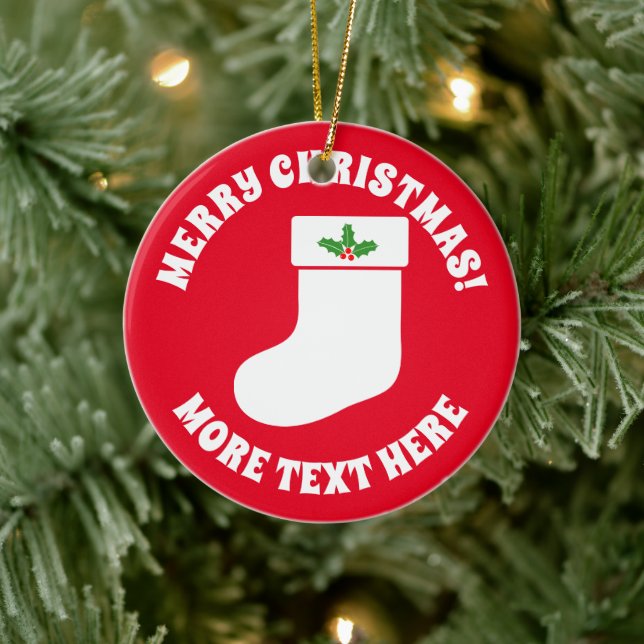 Söt julstrumpa socka julgran prydnad julgransprydnad keramik (Träd)