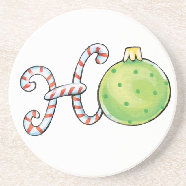 Söt jultext, Ho i godisstavar Ornament Underlägg (Framsidan)