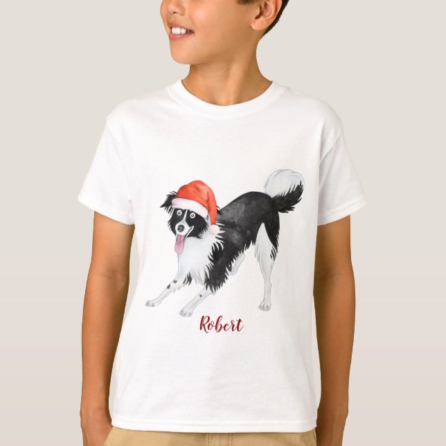 Söt jultomat, Hund Monogram T Shirt (Framsida)