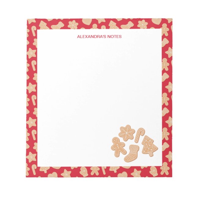 Söt jultomte Cookies Mönster Anteckningsblock (Framsida)
