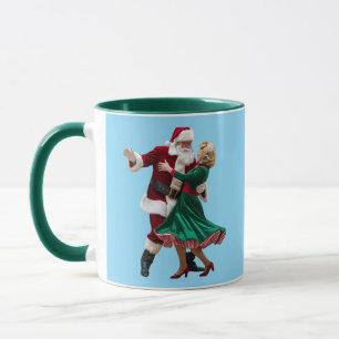 Söt jultomte dansar mugg