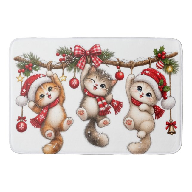 Söt jultomte festlig juldesign badrumsmatta (Framsidan)