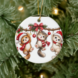 Söt jultomte festlig juldesign julgransprydnad keramik
