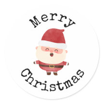 Söt jultomte God Jul-klistermärke