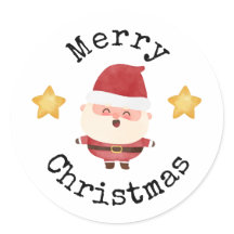 Söt jultomte God Jul-klistermärke