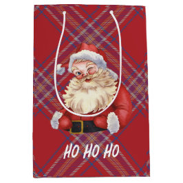 Söt jultomte Ho ho ho Röd rutmönstrad skotsk