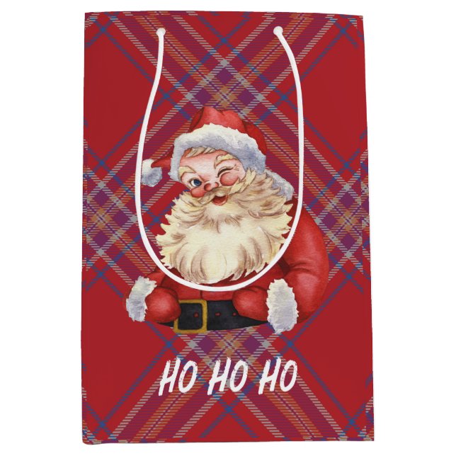 Söt jultomte Ho ho ho Röd rutmönstrad skotsk (Framsidan)