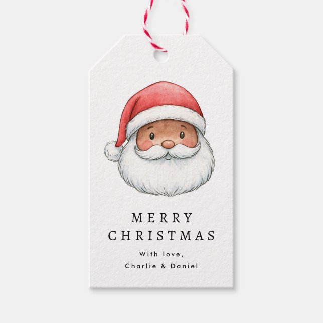Söt jultomte illustration God Jul Presentetikett (Framsidan)