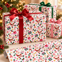 Söt jultomte jul födelsedagstårtor fest mönster