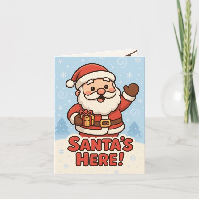 Söt jultomte jul kort (Framsida)