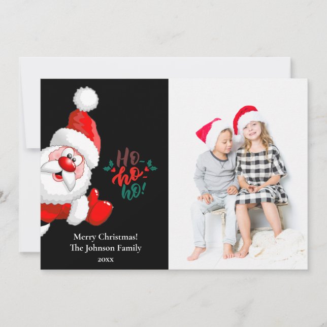 Söt jultomte julfotohögtid julkort (Framsida)