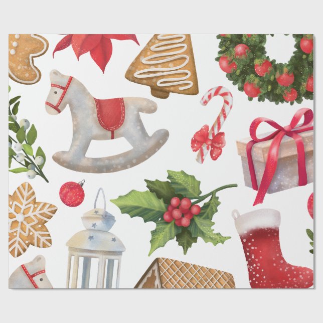 Söt jultomte julgodis personlig presentpapper (Platt)