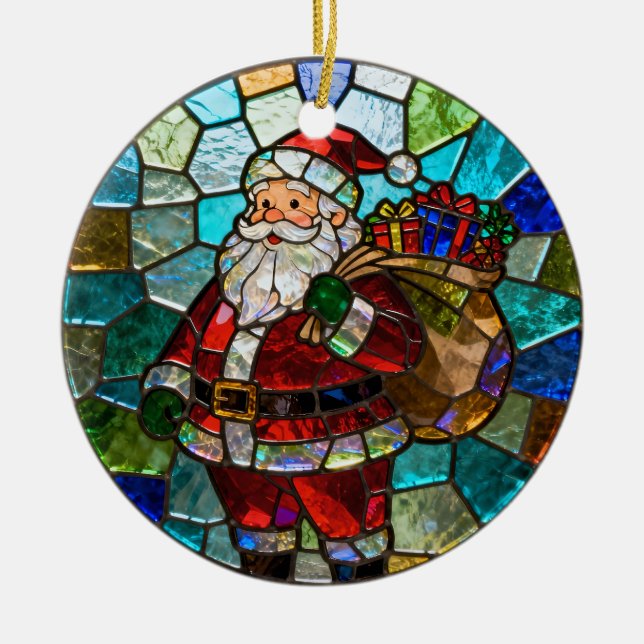 Söt jultomte julgransprydnad keramik (Framsidan)