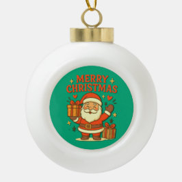 Söt jultomte julkonst – God Jul Julgranskula Keramik