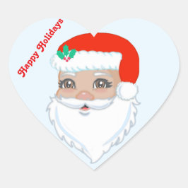 Söt jultomte julsticker hjärtformat klistermärke