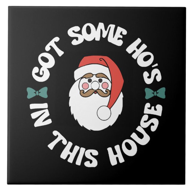 Söt jultomte  kakelplatta (Framsidan)
