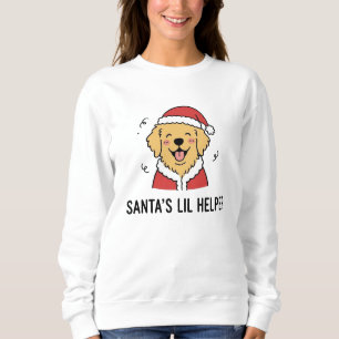 Söt jultomte kostym Golden Retriever hund konst T Shirt
