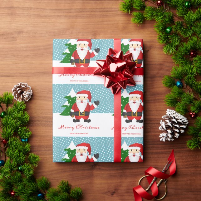 Söt jultomte med personlig text jul presentpapper (Julgåva)