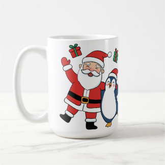 Söt jultomte och pingvin julkaffemugg kaffemugg
