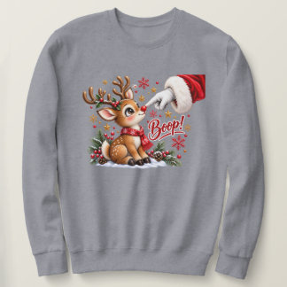 Söt jultomte och ren näsa Boop jul Lång Ärmad Tröja