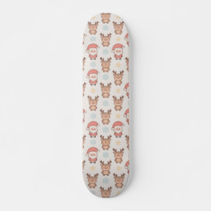 Söt jultomte och renmönster mini skateboard bräda 18,5 cm