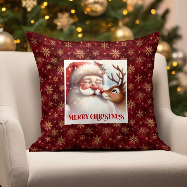 Söt jultomte Rudolf kudde jul hemkomfort  (Sweet Santa Rudolph Pillow Christmas Home Comfort )