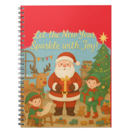 Söt jultomte & tomtebarn Nyårs julkort Anteckningsbok