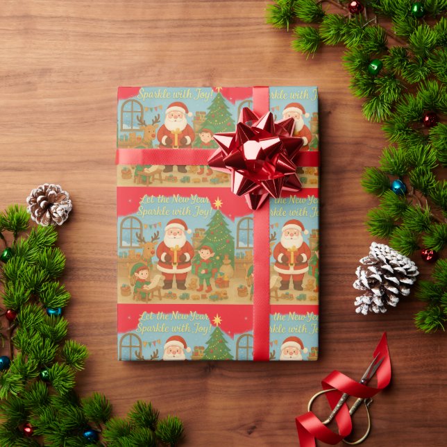 Söt jultomte & tomtenissar Nyårshälsningskort Presentpapper (Julgåva)