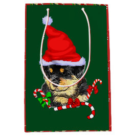 Söt jultomte valp Rottweiler jul