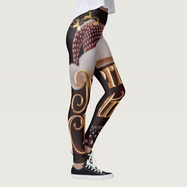 Söt jultomtehatt & typografi leggings (Höger)
