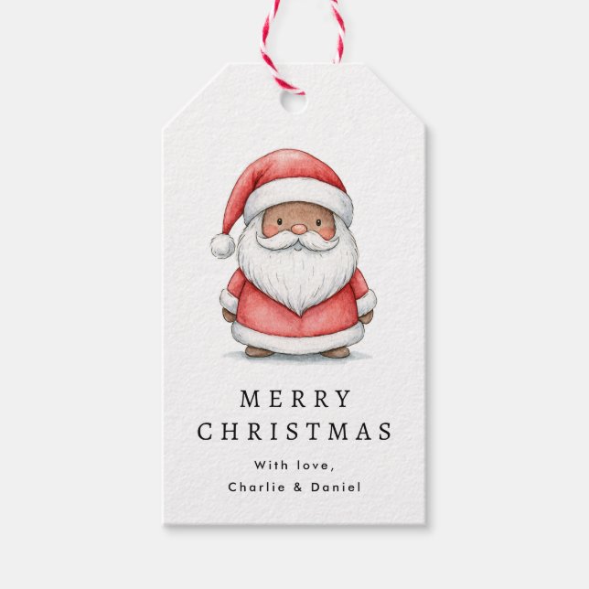 Söt jultomteillustration God jul Presentetikett (Framsidan)