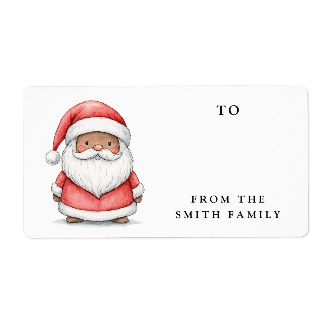 Söt jultomteillustration jul till från presentkort fraktsedel (Framsidan)