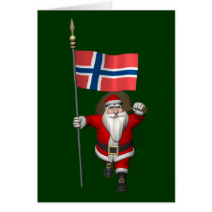 Söt Jultomten med tecken på Norge Hälsningskort