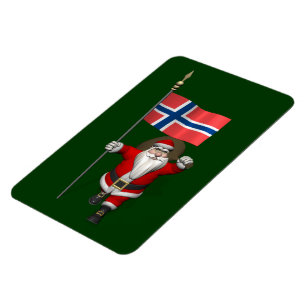 Söt Jultomten med tecken på Norge Magnet