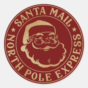 Söt jultomtesigill North Pole-godkänd etikett