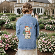 Söt jultröja med isbjörn i denim