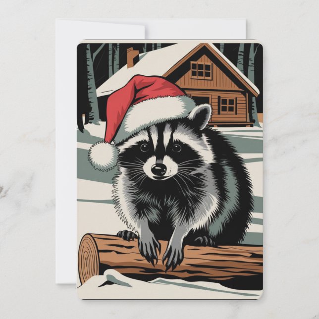 Söt jultvättbjörn julkort (Framsida)