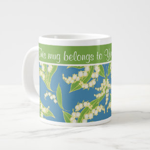 Söt Jumbo Coffee Mugg Lilies of the Valley, Blue