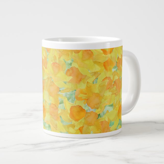 Söt Jumbo-size Mugg, Golden Gult Daffodils Jumbo Mugg (Framsida höger)