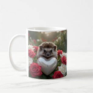 Söt junepiggsvin med pärlhjärta kaffemugg