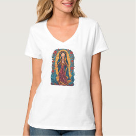 Söt jungfru av Guadalupe Kvinnors V-ringad t-shirt