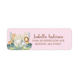 Söt jungle Animals Baby Shower-adressetikett Returadress Etikett
