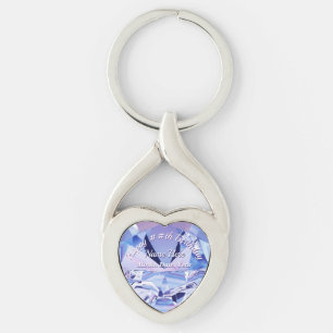 Söt Juni Birthstone Gift Designad Personlig Twisted Heart Silverfärgad Nyckelring