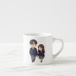 Söt K-Drama-skolpojke- och skol Flick-kopp Espressomugg