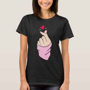 Söt K-Pop-fingerhjärta minimalistisk grafisk t-shi T Shirt
