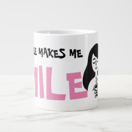 Söt kaffe får mig att le Meme Jumbo Mugg