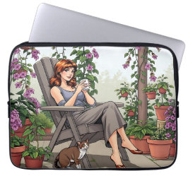 Söt Kaffe, Hund och växter Laptop Fodral
